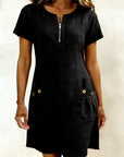 Bonnie™ | Cotton Zip-Front Pocket Dress