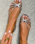 Metallic Strappy Sandals