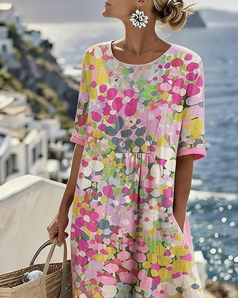 Scarlett | Light, loose midi dress with floral print
