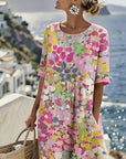 Scarlett | Light, loose midi dress with floral print