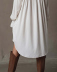Retro-style Lace Irregular Hem Long-sleeved Mini Dress