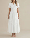 Camille | Boho A-Line Maxi Dress with V-Neck & Flowing Fit