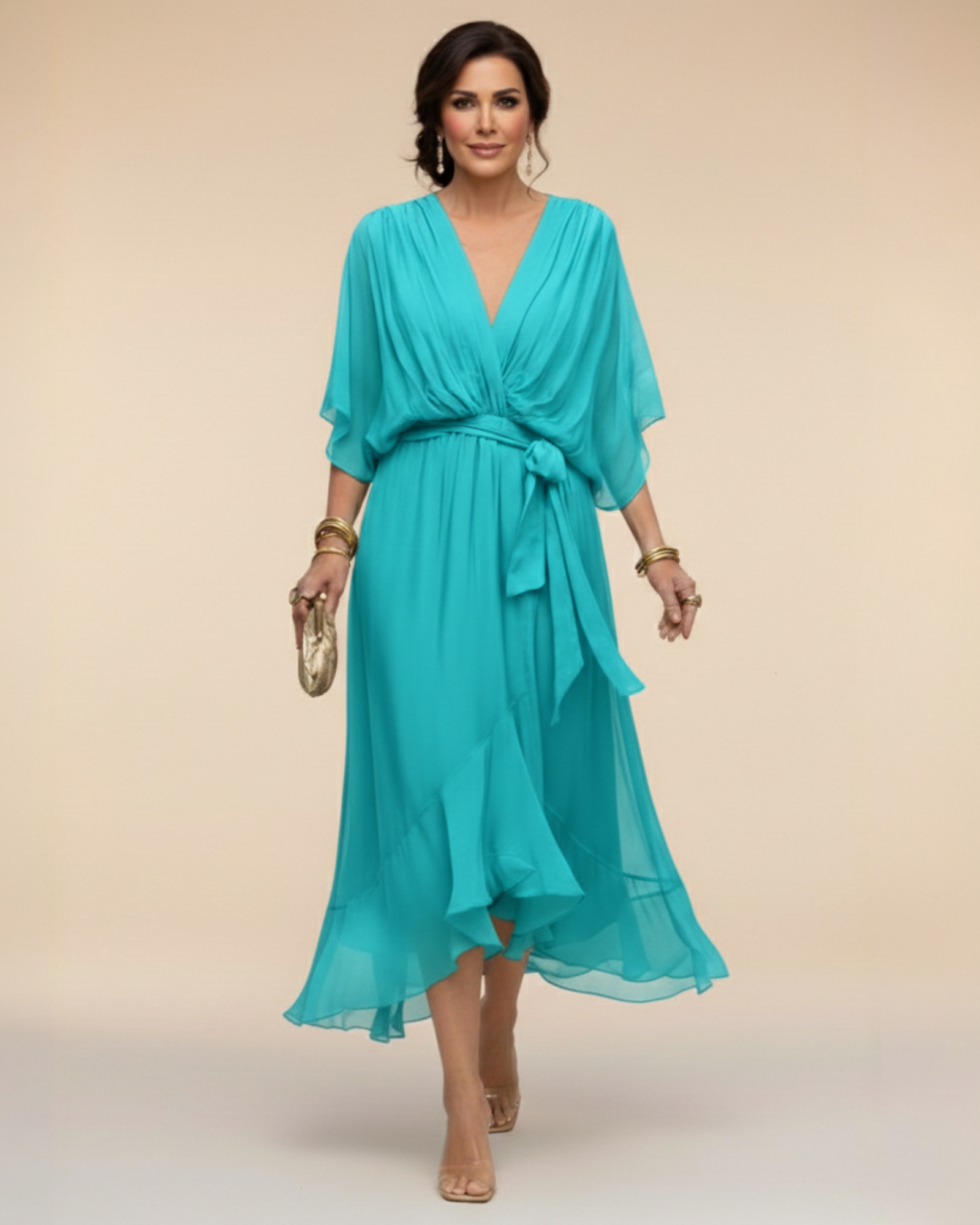 Margaret | Chiffon Dress with V-Neck