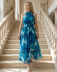 Sylin | Gathered Halter Midi Dress