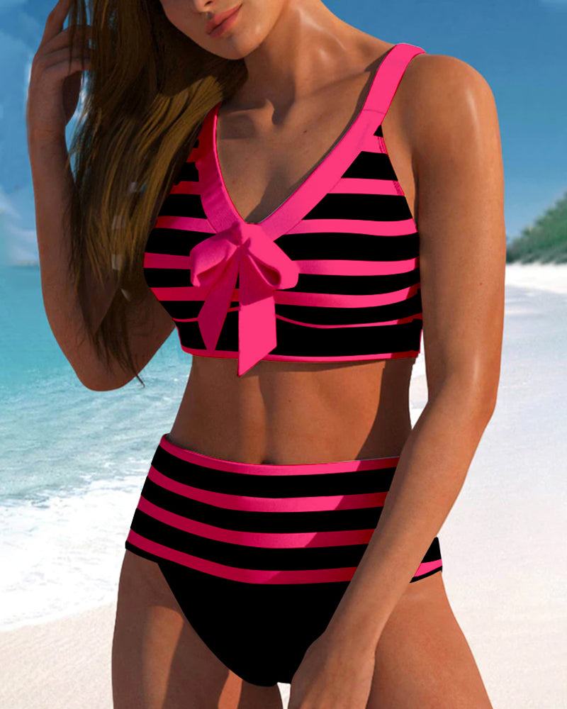 By Esmee® | Striped High-Waisted Bikini