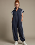 Lark | Zip Front Stripe Panel Jumpsuit