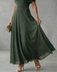 June | Off Shoulder Draped Midi Dress