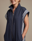 Lark | Zip Front Stripe Panel Jumpsuit