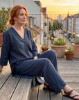 Onyx | Loose Tunic Top Wide Leg Pant Set