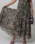 Calen | Off Shoulder Flow Midi Dress