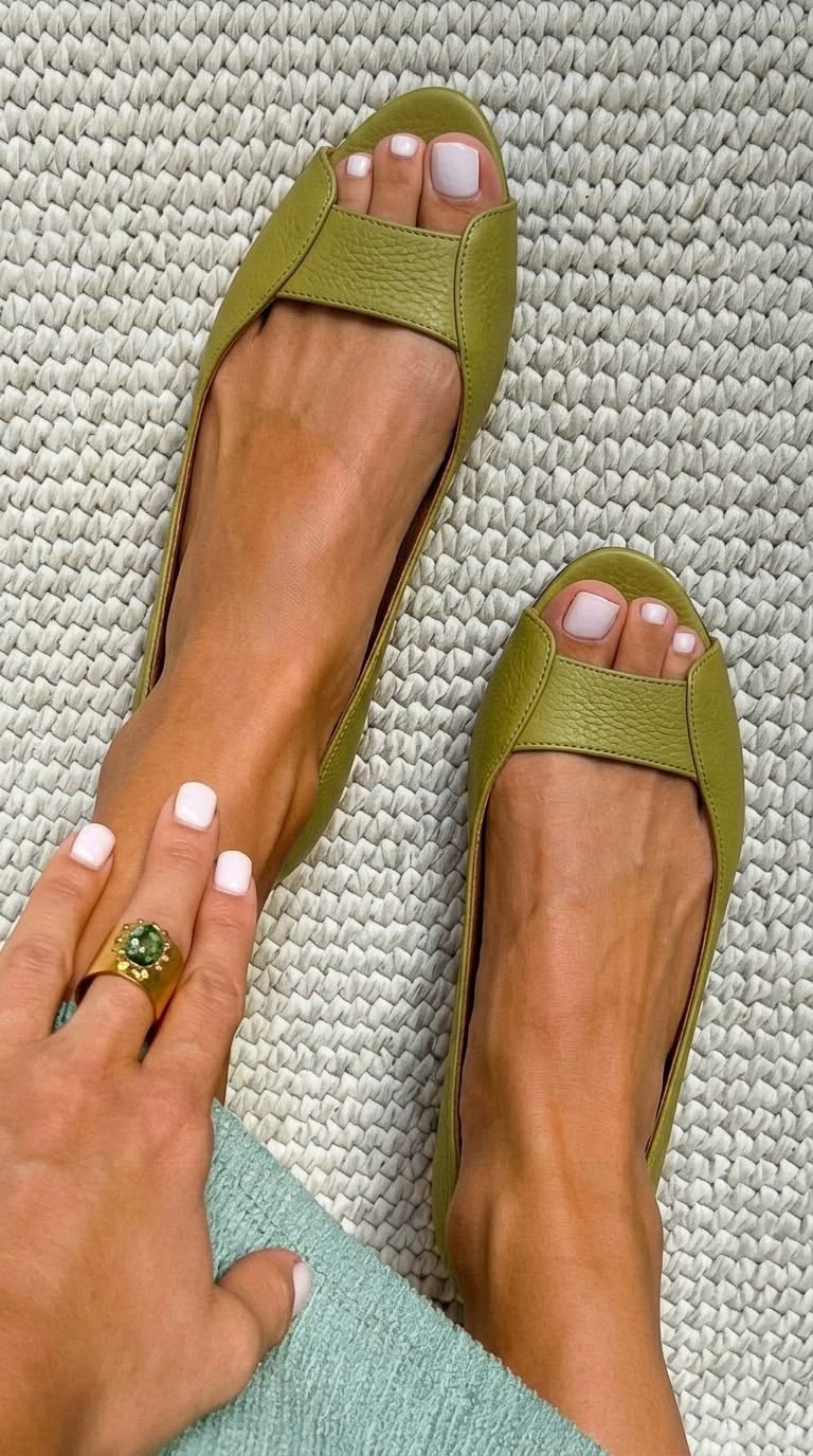 Metallic Textured Ballet Flats
