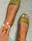 Metallic Textured Ballet Flats