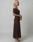 Calen | Off Shoulder Flow Midi Dress