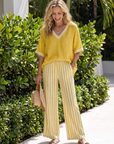 Wren | Contrast V Neck Tunic Stripe Trouser Set