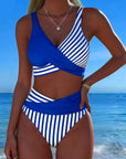 Bikini Crossed Stripes Printed