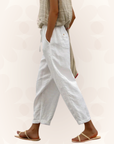 Sheila | Loose Pants in Solid Color with Pockets Sashes