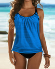 Augustus - Solid Tankini with Leopard Print