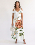 Camila | Floral Off-Shoulder A-Line Midi Dress