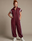 Lark | Zip Front Stripe Panel Jumpsuit