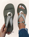Mackenna | Flat Sandals With Metal Buckle