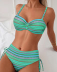 Rose | Two Piece Swimsuit with Striped Print