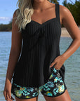 By Esmee® | Striped Tankini with Two-Piece Beach Shorts