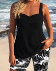 Edith | Cross-Body Tankini with Floral Shorts