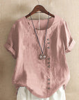 Beatrice | Women Button Detail Casual Short Sleeve Blouse