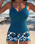 Gabby | Ribbed Tankini with Print Shorts