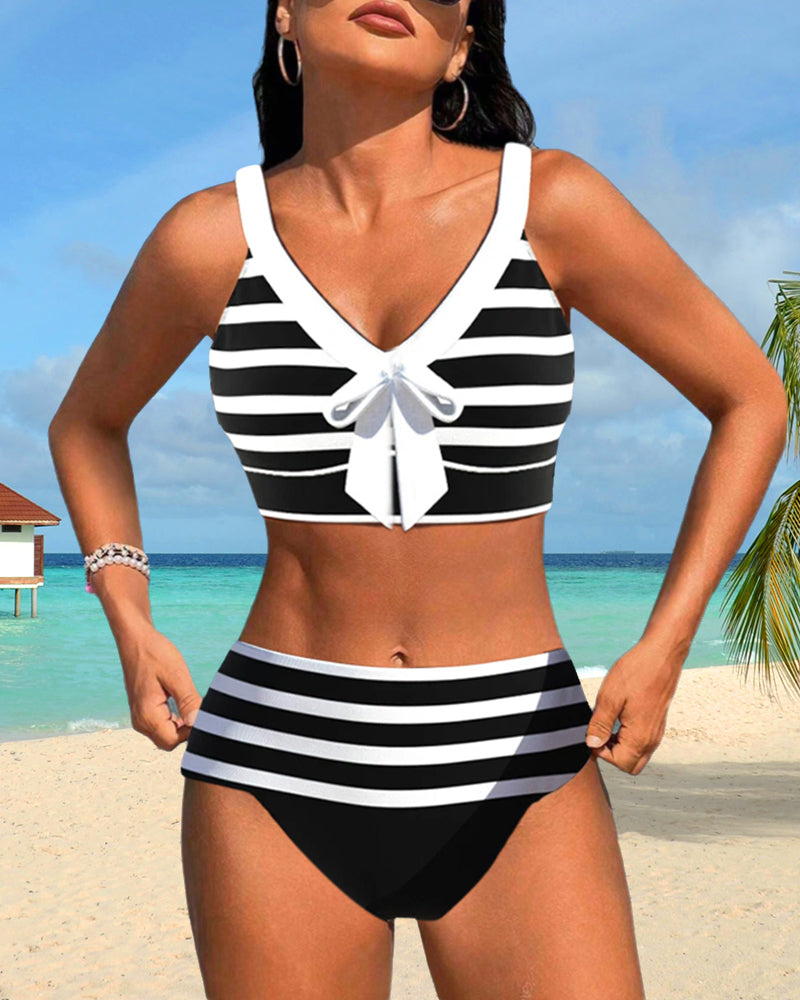 By Esmee® | Striped High-Waisted Bikini