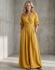 Wanda | Cross Front Wide Leg Jumpsuit
