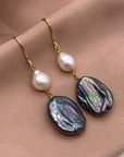 Peacock Pearl Drop Earrings