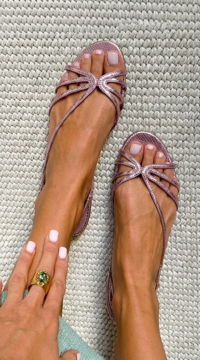 Metallic Strappy Sandals