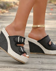 Atelier | Fray Edge Wedge Sandals