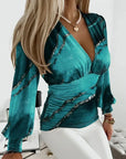 Hannah | Women Elegant Long Sleeve V Neck Blouse