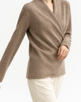 Natalie | Women’s Winter Wrap V Neck Knit Sweater