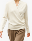 Natalie | Women’s Winter Wrap V Neck Knit Sweater