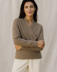 Natalie | Women’s Winter Wrap V Neck Knit Sweater