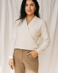 Natalie | Women’s Winter Wrap V Neck Knit Sweater