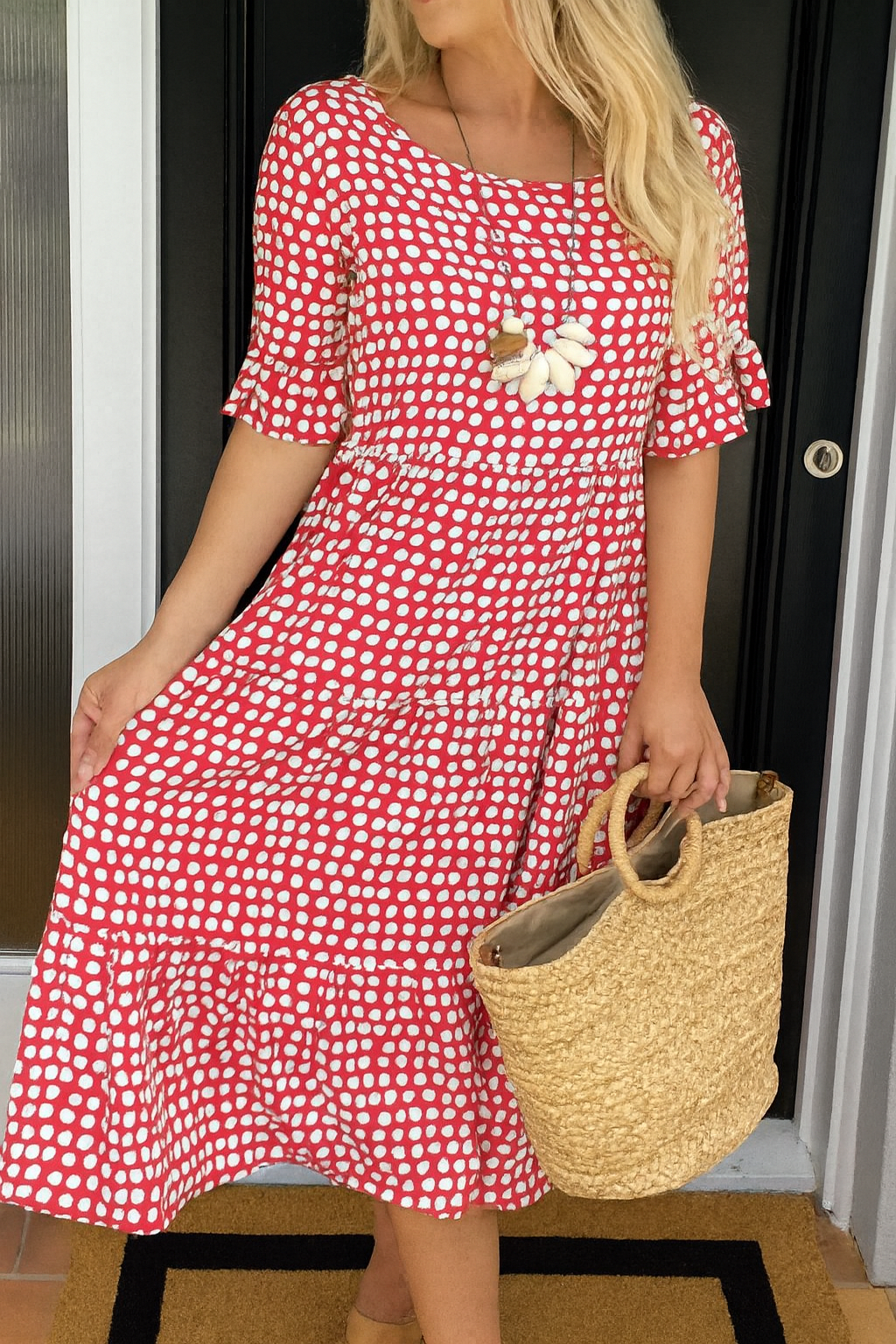 Noémie™ — Elegant Natural Midi Dress