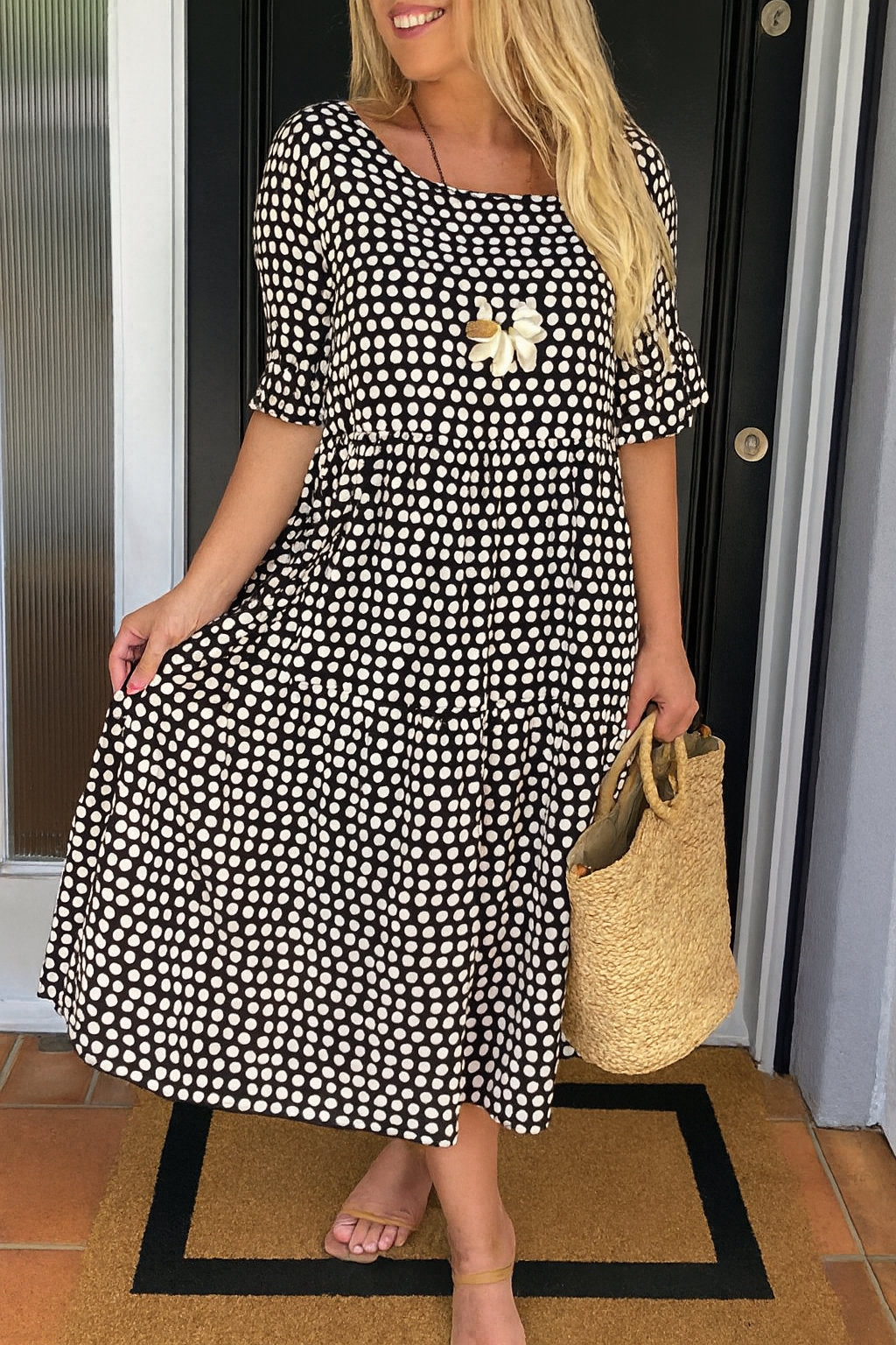 Noémie™ — Elegant Natural Midi Dress