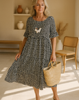 Noémie™ — Elegant Natural Midi Dress