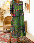 Manuela | Printed Dress with Ethnic Patchwork