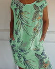 Gabriella | Women Casual Leaf Print Summer Dress