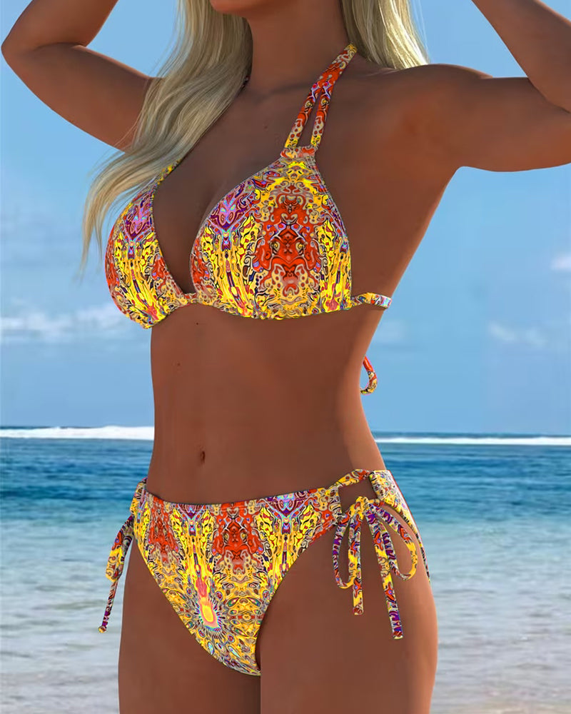 Colorful Bikini Halter Print