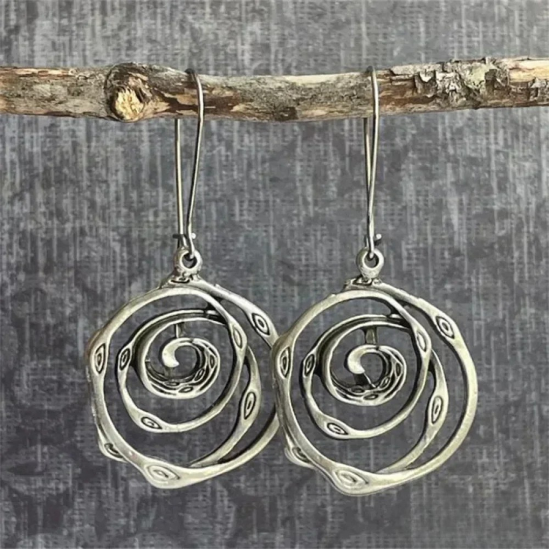 Labyrinth earrings made of silver