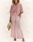 Claudia | Striped Linen Duo Set