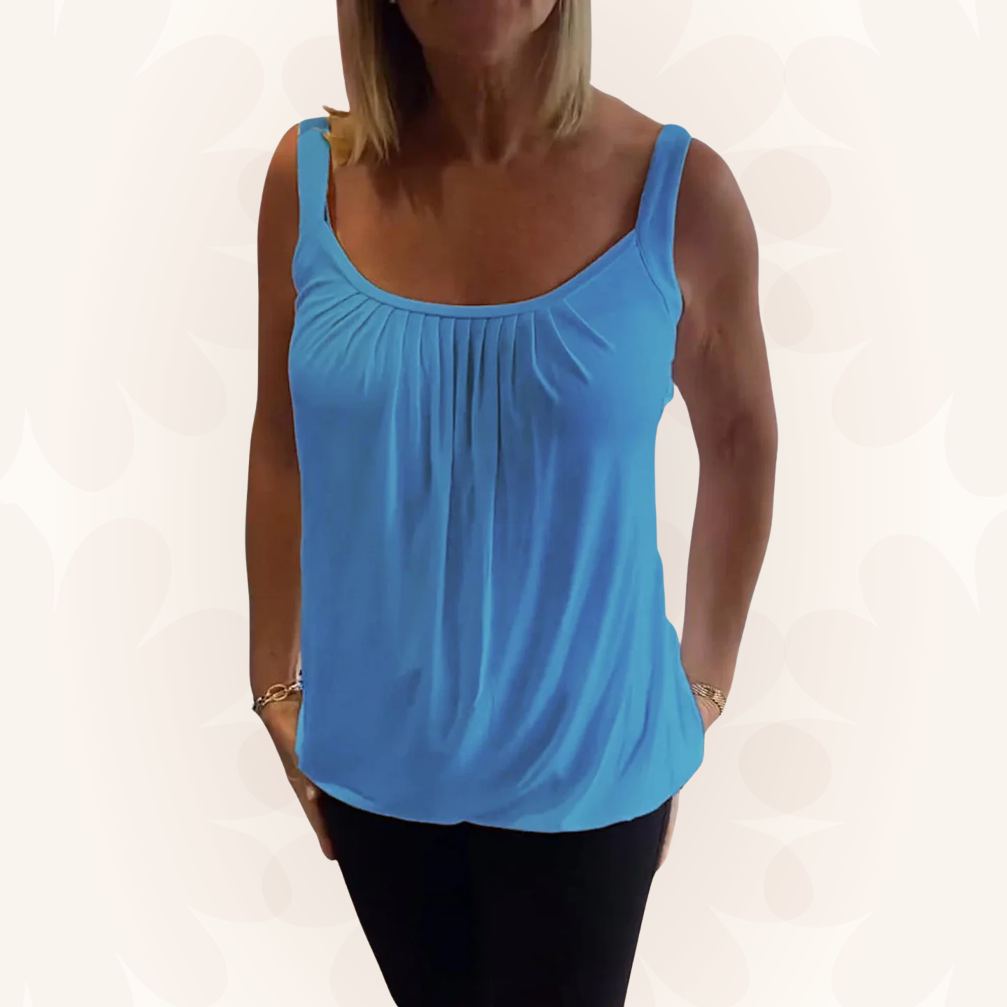 Marie | Pleated Real Relaxed Sleeveless Top