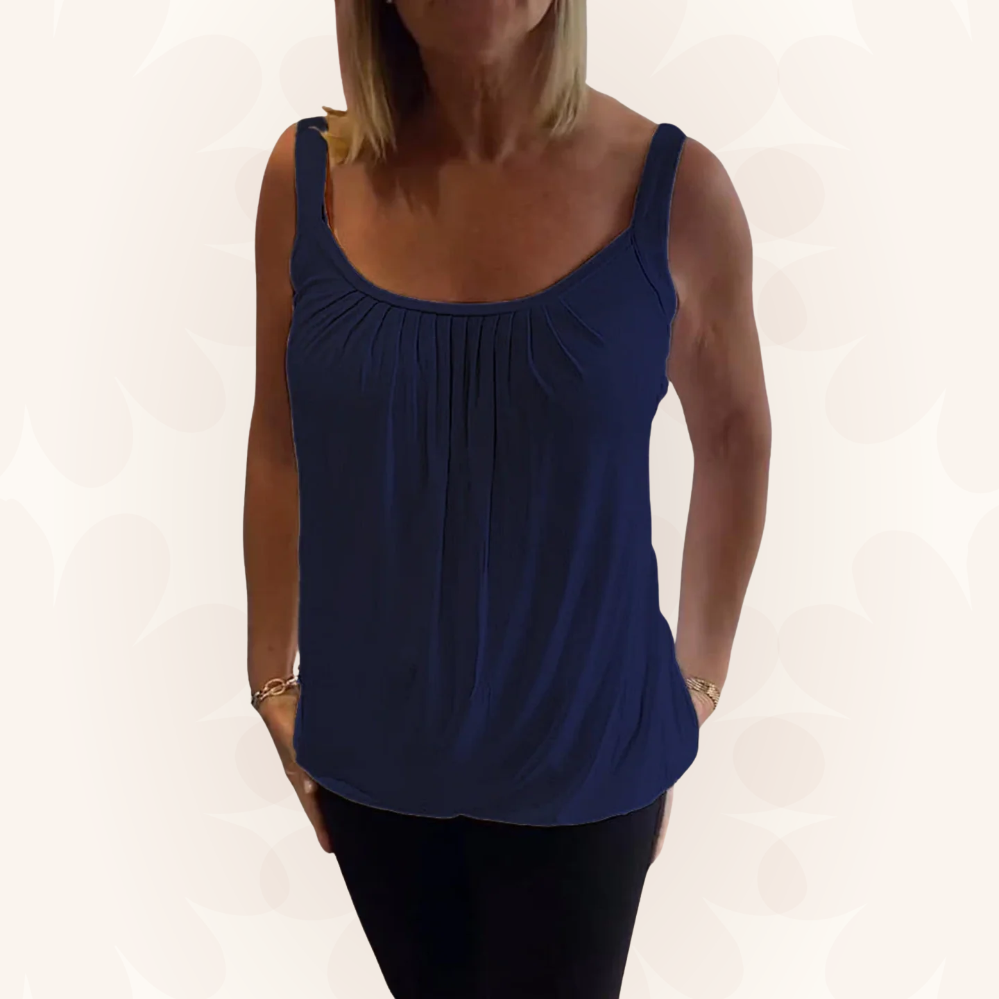 Marie | Pleated Real Relaxed Sleeveless Top