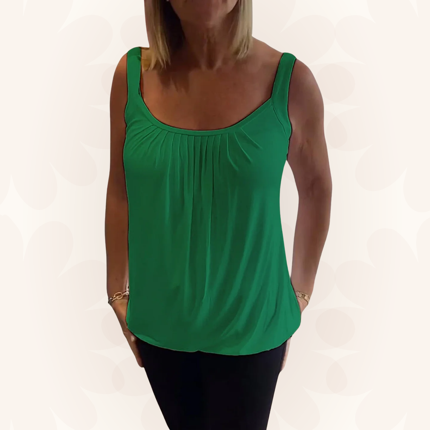 Marie | Pleated Real Relaxed Sleeveless Top